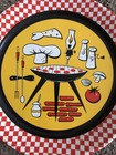 Vintage Mid Century Modern 1950s Metal Serving Tray Bbq Grill 19    Retro Decor