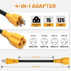 Nema 15a To 20a  Adapter Cable 5-15p To 5-15 20r 6-15 20r Ac Power Converter Etl