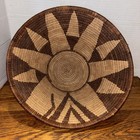 Handwoven Coiled Basket  Sunflower Design Native American  african