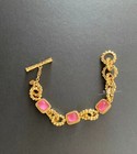 Julie Vos Gold Marbella Iridescent Pink Crystal Bracelet