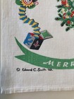 Vintage Tea Towel 1953 Merry Christmas By Edward C  Smith Printed By Hand