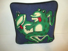 Vintage 1976 Initials Sk Novelty Frogs Having Sex Accent Pillow Funny Kitschy   