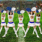 60 Pcs Cheerleading Pom Poms Cheer Pompoms Metallic Foil Pompoms With Plastic 