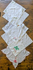 Vintage Embroidered Handkerchief Lot 12 White Floral Lace Hankies