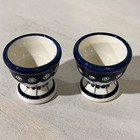 Boleslawiec Polish Pottery Flowering Peacock Egg Cups Set Of 2