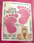 Janlynn Baby Footprints Birth Announcement Counted Cross Stitch Kit 999-1003 New