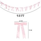 Pre-strung Satin Bows Garland  10 Pcs Ribbon Bow Decorations  Pink