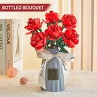 3 Pack Flower Building Kits 231 Pcs Red Rose Flower Building Block Toy Gift