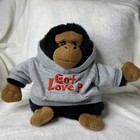 Dan Dee Collectors Choice Black Plush Monkey 10 Inch Gorilla Got Love Hoodie