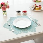 Snowflake Round Placemats Set Of 6 heat-resistant  Wipeable Vinyl Pressed Mat   