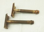 Vintage Antique Gillette Ball Tip End Long Comb Double Edge Safety Razor Lot Set