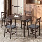 5-piece Dining Table Set For 4  Kitchen Table And Chairs  Walnut