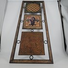 Large 32  Tuscan Fleur-de-lis Metal Wall Art - Pressed Tin 3-panel Decor