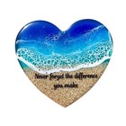 Ocean Pocket Heart Natural Heart Sea Fused Handmade Ocean Glass Ornament Mini