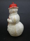 Vintage Christmas 1940s Rosen Rosbro Plastic Snowman With Red Trim Ornament  4