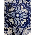 Talavera Decorative Plate Blue White Hand Painted Mexican Pottery Floral Art 10 