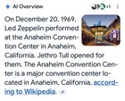 Led Zeppelin   Jethro Tull - Dec 20  1969 - Anaheim Convention Center - Ticket