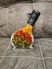 Infused Oil Vinegar Decorative Glass Bottle Red Peppers Flowers 9  Tall