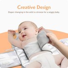 3-in-1 Portable Diaper Changing Pad Mat With Swaddle Strap Waterproof Grey 