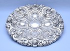 Magnificent Solid Silver Platter With Repousse Decoration  Weight  1526 Grams