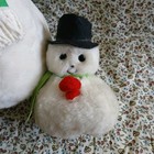 Vtg Set Of 2 Eden Christmas Snowman Plush Small And Large 1979