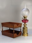 Antique Mahogany Desk Double Tray Organiser