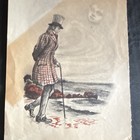 Vintage Black Americana Prints Set Of 2 - Banjo Player By Cabin   Man By Sea