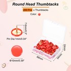 Roundness Push Pins  200 Pcs Thumb Tacks Decorative Pins  Red