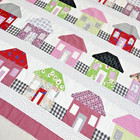 Handmade Picket Fence Cottages Cotton Patchwork Quilt Top topper 86x86 