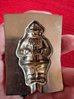 Antique 2    German Tin Chocolate Mold     Standing Santa Claus     Early 1900s Confec
