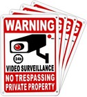 4-pack Metal No Trespassing Signs Private Property 10 X 7 Inch Rust Free 0 04