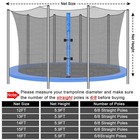 12ft Round Trampoline Safety Enclosure Net  Breathable  Weather-resistant Pe Mat