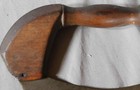 Antique Wooden Vegetable Cabbage Chopper Turned Handle Steel Blade 19th C  Maple