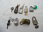 Lot Of 8 Vintage Miniature Padlocks With Keys   Extra Keys
