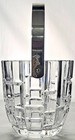 5 5  Heavy Lead Crystal Cut Glass Art Deco Ice Bucket W removable Handle   Tongs