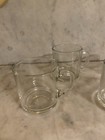 Anchor Hocking Clear Glass 10 Oz Coffee Cup Set 4 Mugs 3 1 2  Tall Vintage