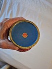 Vtg Chinese Export Vase Carved Flowers Cinnabar Blue Enamel Interior With Label