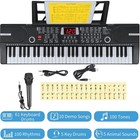 61 Key Portable Electronic Keyboard Piano With Speakers Mic Sheet Music Stand Us