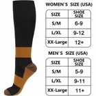 3 6pk Copper Compression Socks Support Swelling Edema Flight Travel Sports Hose