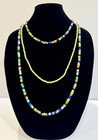 2 Antique Trade Bead Necklace Handmade Glass Padre Beads Multicolor Beggars 56 