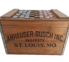 Vintage Anheuser-busch Wooden Checkers Game Bottle Cap Set Beer Crate Box 1976