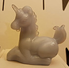 Vintage Boyd Art Glass Lucky The Unicorn  mulberry Mist  Made 3-5-1985 