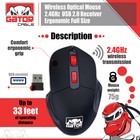 Wireless Optical Mouse Ergonomic Usb Receiver 2 4ghz For Laptop Pc Computer Mac