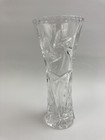 Vtg 6  Cut Pressed Glass Clear Starburst Fluted Bud Vase Elegant Crystal  Abp 