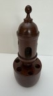 Vintage Mahogany Pen Pencil Holder Handmade Desk Display Steam Boat Whistle
