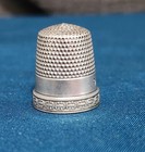 Antique Simons Bros Co Sterling Silver Thimble Size 9 Decorative Border