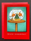  one  Vintage The Far Side Christmas Card Goldfish Bob Don t Plug That Thing In