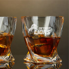 4 X Custom Engraved Detroit Lions Whiskey Glass     10 Oz Twisted Rocks Glass