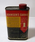 Vintage 1950 60s Johnson s Carnu Car Wax Polish Empty Tin Can