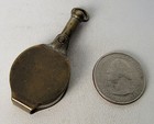 Rare Antique Small Folding Nickeled Brass Magnifying Glass Pendant Or Fob Style